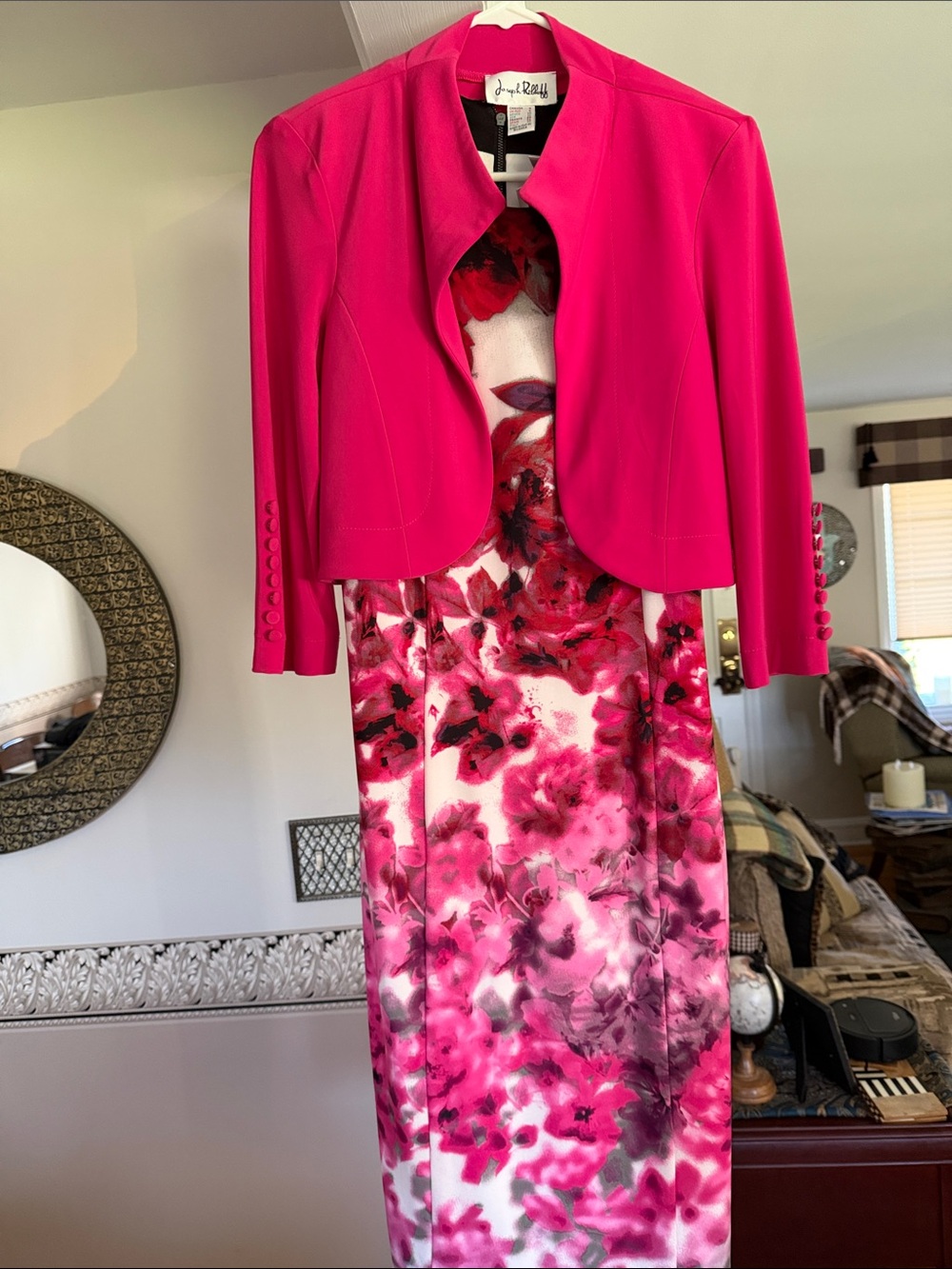 Joseph Ribkoff Floral Midi Dress size 10 with Matching Jacket size 6 like new